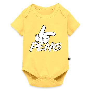 Dessin animé au doigt index de PENG - Body à manches courtes Premium Bébé - jaune pastel - Devant