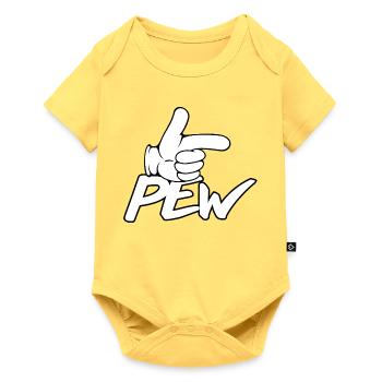 Pew Pew Hand Graphic - Baby Premium short-sleeve bodysuit - sky yellow - Front