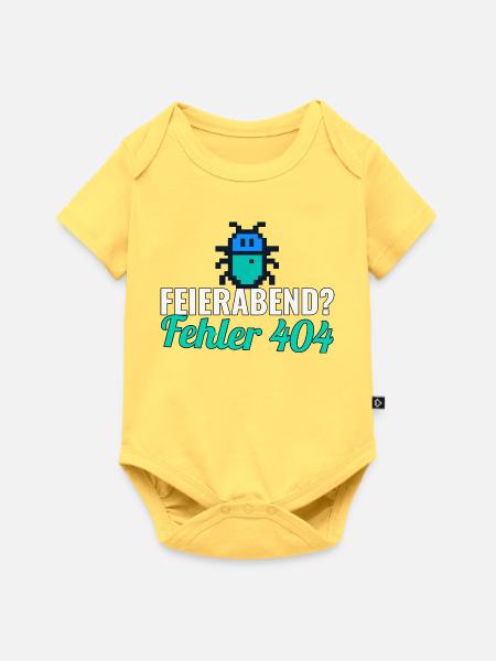 Feierabend? Fehler 404 – Shirt für Entwickler - Baby Premium Kurzarmbody - Pastellgelb