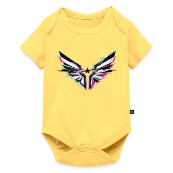 Glitch Angel Dark Y2K Streetwear - Body à manches courtes Premium Bébé - jaune pastel - Devant