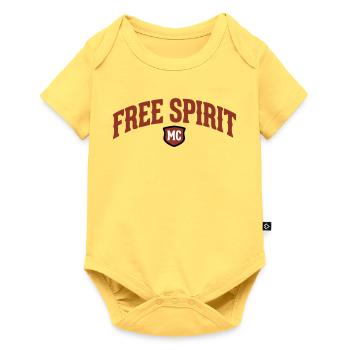 Free Spirit MC Lettering - Baby Premium short-sleeve bodysuit - sky yellow - Front