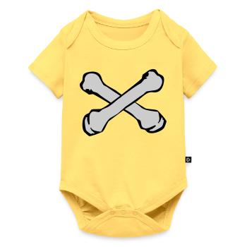 Silhouette des os croisés - Body à manches courtes Premium Bébé - jaune pastel - Devant