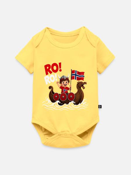 Norwegischer Wikinger Drachenboot - Baby Premium Kurzarmbody - Pastellgelb