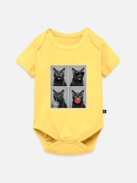 Katzen Havana Katze - Baby Premium Kurzarmbody - Pastellgelb
