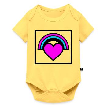 Rainbow Heart Frame Graphic - Baby Premium short-sleeve bodysuit - sky yellow - Front