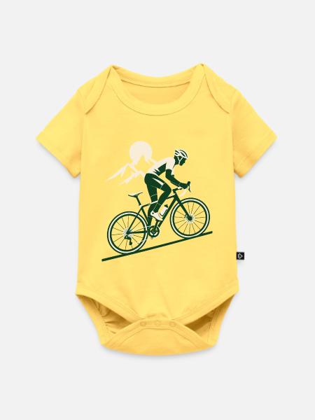 Rennrad Bergfahrt Cycling Shirt - Baby Premium Kurzarmbody - Pastellgelb