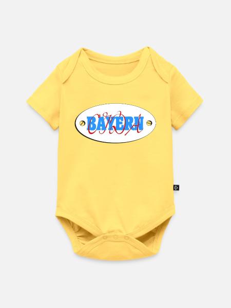 Bayern, Bayern Oida, Bavaria, Bayernwappen - Baby Premium Kurzarmbody - Pastellgelb