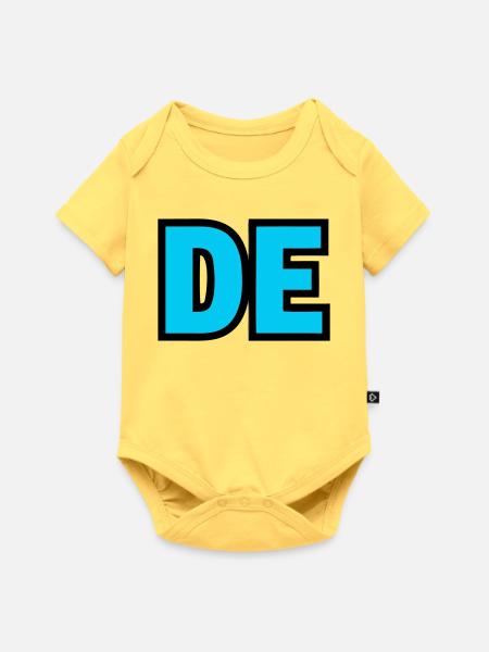 DE Initialen Block Logo - Baby Premium Kurzarmbody - Pastellgelb