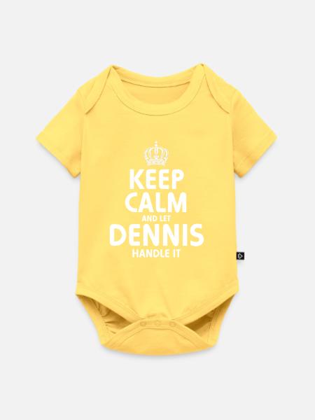 DENNIS: Regel das. - Baby Premium Kurzarmbody - Pastellgelb
