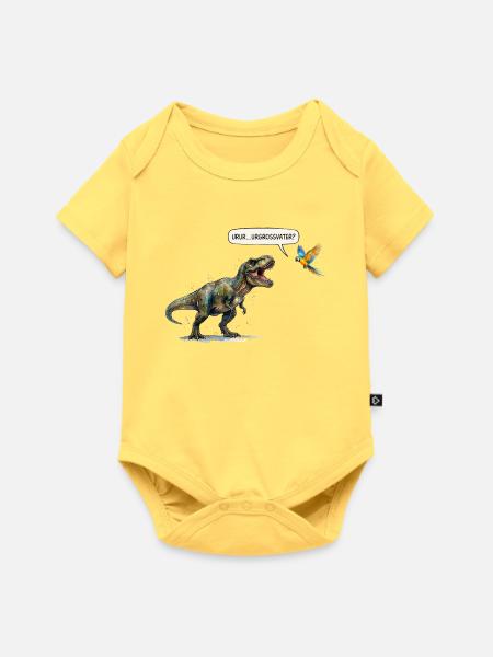 Ururururgrossvater T-Rex und Papagei - Evolution - Baby Premium Kurzarmbody - Pastellgelb