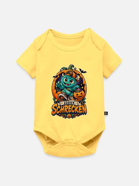 Süßer Schrecken Halloween Monster - Baby Premium Kurzarmbody - Pastellgelb
