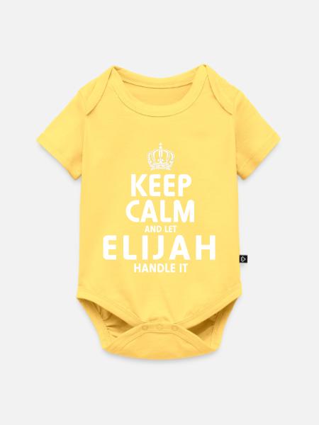 ELIJAH, regel das. - Baby Premium Kurzarmbody - Pastellgelb