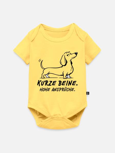 Kurze Beine Hohe Ansprüche - Baby Premium Kurzarmbody - Pastellgelb