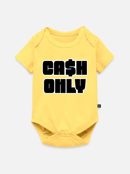 Nur Bargeld Schablone Schwarz - Baby Premium Kurzarmbody - Pastellgelb