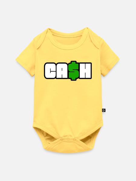 Bargeldsymbol Fettes Dollar-Logo - Baby Premium Kurzarmbody - Pastellgelb