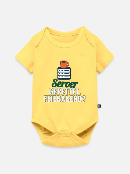 Server gerettet. Feierabend? Geschenk für Admins - Baby Premium Kurzarmbody - Pastellgelb