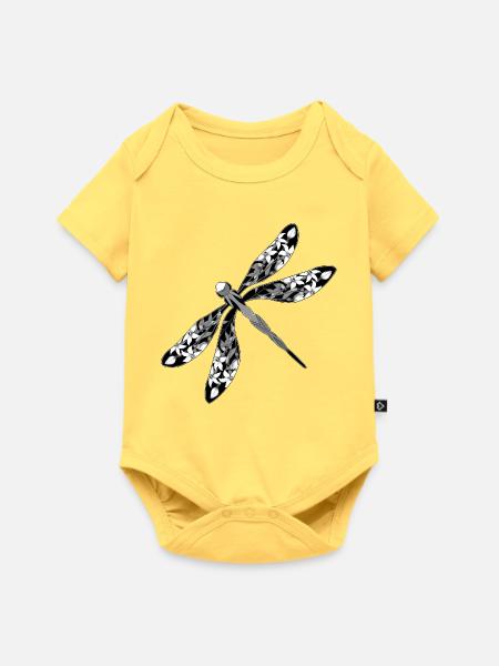 Libelle - Baby Premium Kurzarmbody - Pastellgelb