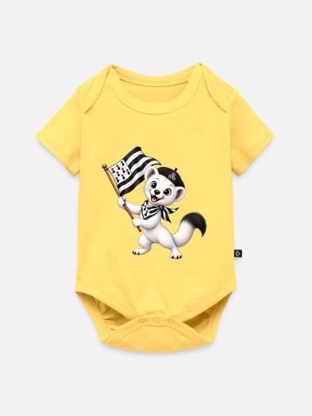 Hermine als Kind - Baby Premium Kurzarmbody - Pastellgelb