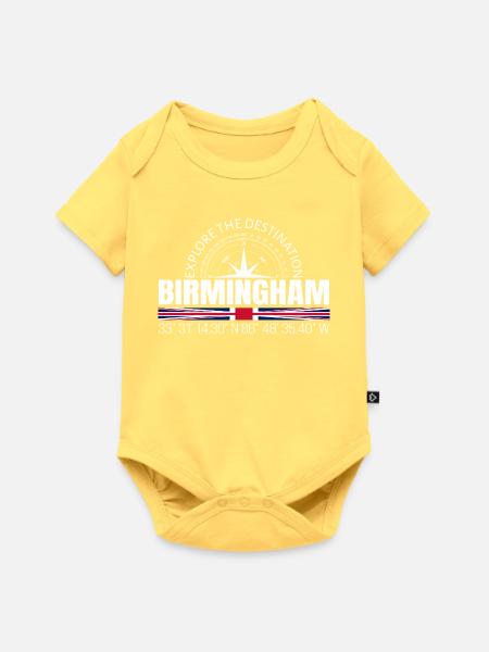 Birmingham - Baby Premium Kurzarmbody - Pastellgelb