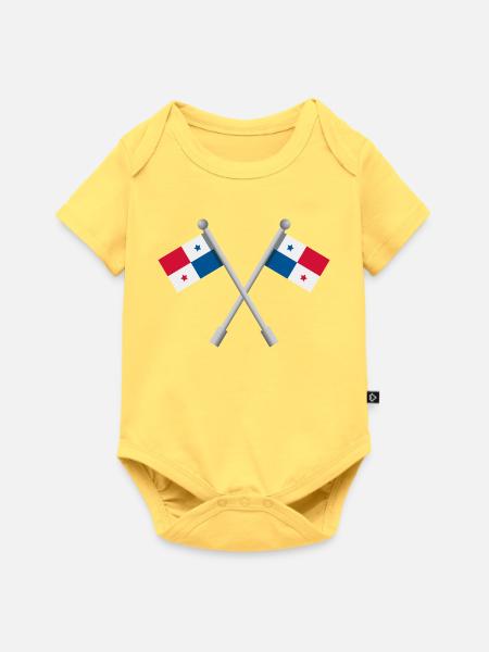 Panama-Flagge - Baby Premium Kurzarmbody - Pastellgelb