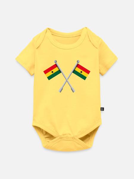 Ghanaische Flagge - Baby Premium Kurzarmbody - Pastellgelb