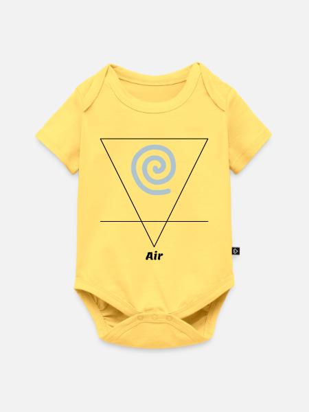 Luft Element Symbol Alchemie Wicca - Baby Premium Kurzarmbody - Pastellgelb