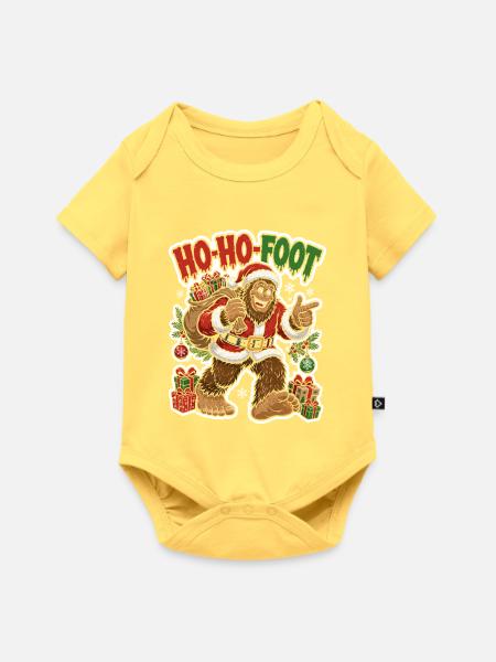Bigfoot Santa mit Geschenken - Baby Premium Kurzarmbody - Pastellgelb