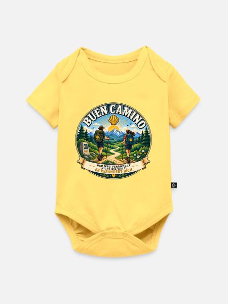 Buen Camino- Jakobsweg - Baby Premium Kurzarmbody - Pastellgelb
