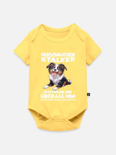 Persönlicher Stalker Border Collie Hundehalter - Baby Premium Kurzarmbody - Pastellgelb