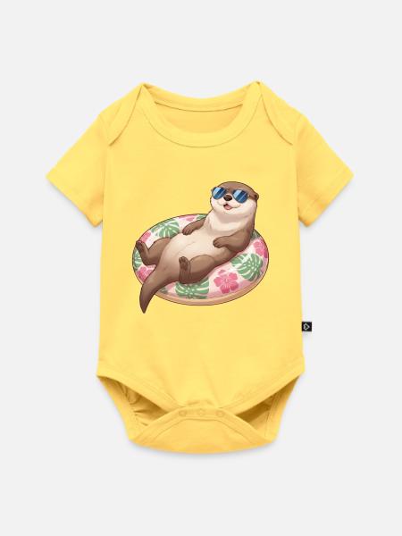 Otter - Baby Premium Kurzarmbody - Pastellgelb