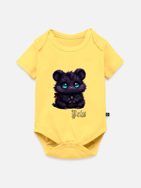 Gotischer Samthamster - Baby Premium Kurzarmbody - Pastellgelb