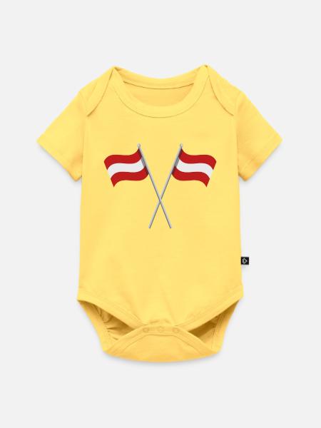 Österreichische Flagge - Baby Premium Kurzarmbody - Pastellgelb