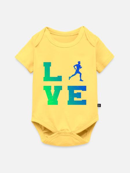 Geschenkidee für einen Running mit Running - Baby Premium Kurzarmbody - Pastellgelb