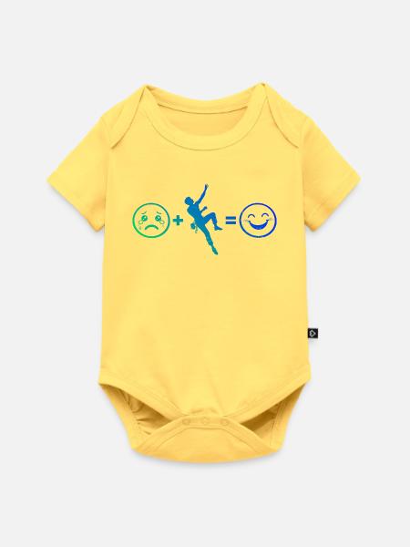 Die Bergsportlerinnen und Climbing passen zusammen - Baby Premium Kurzarmbody - Pastellgelb