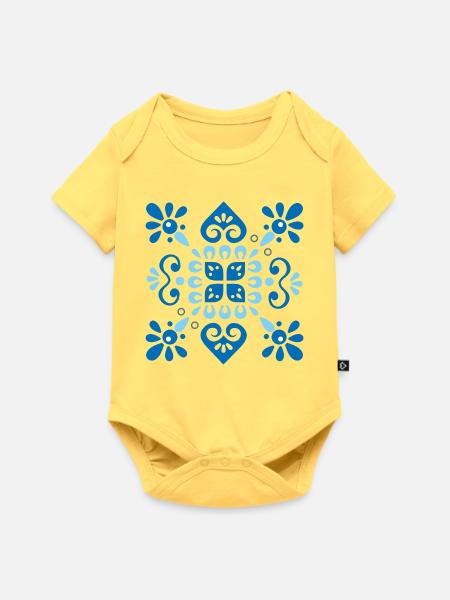 Azulejo Portugal - Baby Premium Kurzarmbody - Pastellgelb