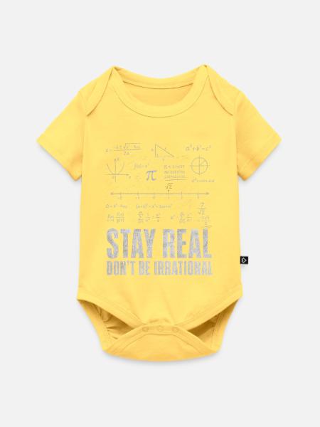 Bleib Real Werd Nicht Irrational Mathelehrer - Baby Premium Kurzarmbody - Pastellgelb