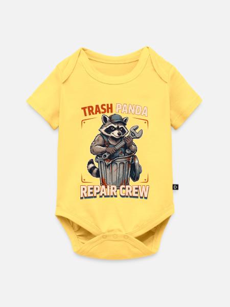 Trash Panda Reparatur Crew - Baby Premium Kurzarmbody - Pastellgelb