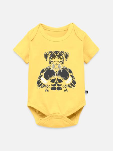 Boxer - Baby Premium Kurzarmbody - Pastellgelb