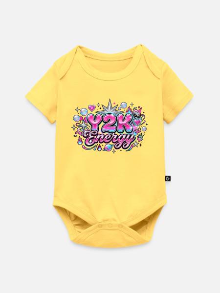 Y2K Energy 2000er-Grafik - Baby Premium Kurzarmbody - Pastellgelb