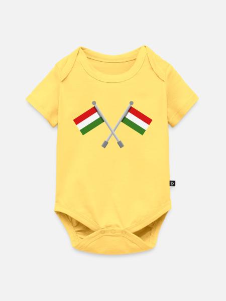 Ungarische Flagge - Baby Premium Kurzarmbody - Pastellgelb
