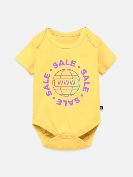 Website verkaufen - Baby Premium Kurzarmbody - Pastellgelb