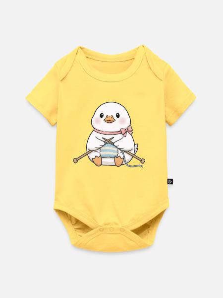 Stricken - Baby Premium Kurzarmbody - Pastellgelb
