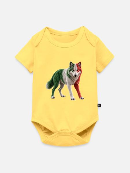 Italian Wolf - Baby Premium Kurzarmbody - Pastellgelb