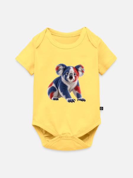 Australischer Koala - Baby Premium Kurzarmbody - Pastellgelb