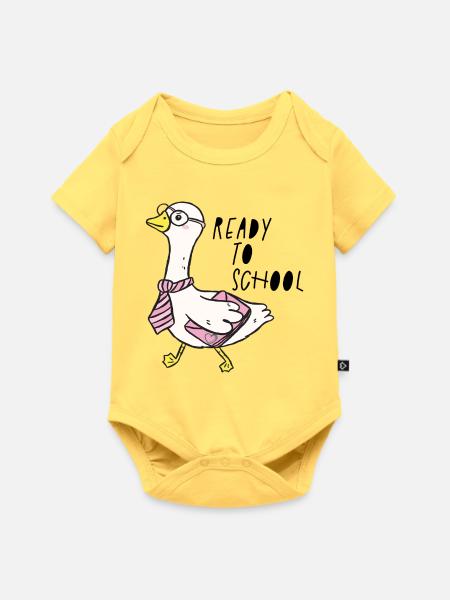 ready to school - Baby Premium Kurzarmbody - Pastellgelb