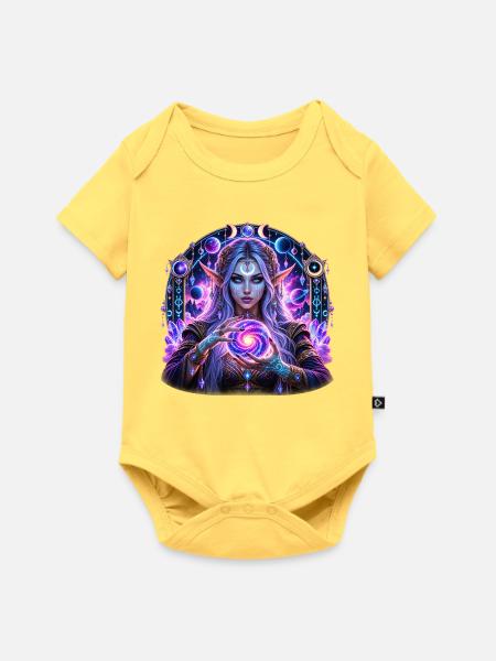 Kosmische Elfe Orakel - Baby Premium Kurzarmbody - Pastellgelb