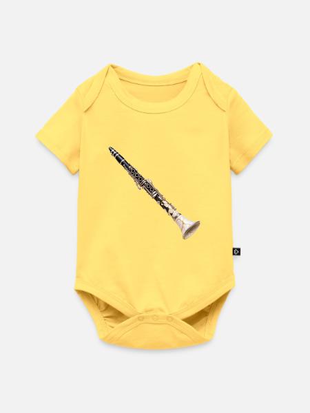 Porzellan-Crack-Klarinette - Baby Premium Kurzarmbody - Pastellgelb