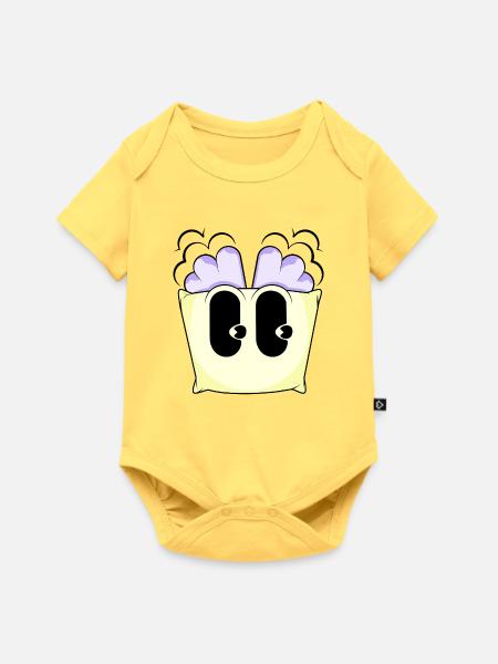 TRAUMÄHNLICHES FÜLLMATERIAL - Baby Premium Kurzarmbody - Pastellgelb