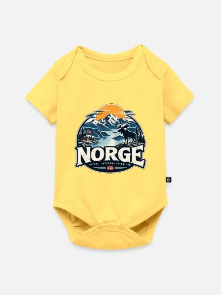 Norwegen - Baby Premium Kurzarmbody - Pastellgelb