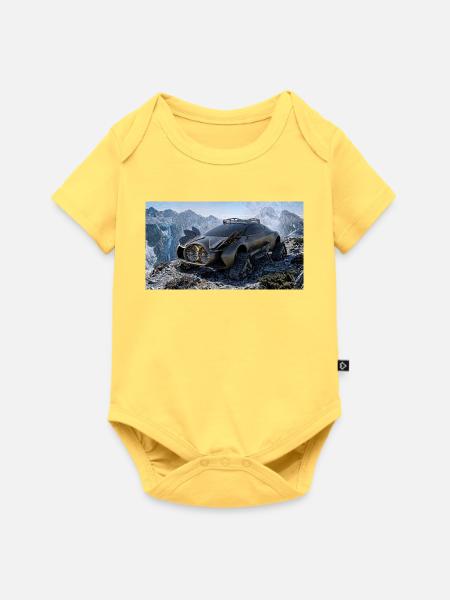 Futuristic All-Terrain Tracked Exploration Vehicle - Baby Premium Kurzarmbody - Pastellgelb